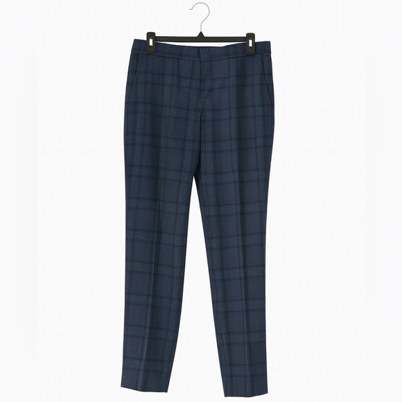 Banana Republic Ryan Pants Sz 6 | Blue Plaid | Lined | 30” Inseam | Classic Fit - Picture 1 of 4